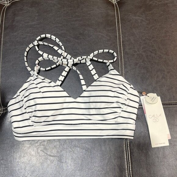 CALIA Women's Mid Rise Wide Banded High Leg Swim Bottoms - Picture 4 of 6